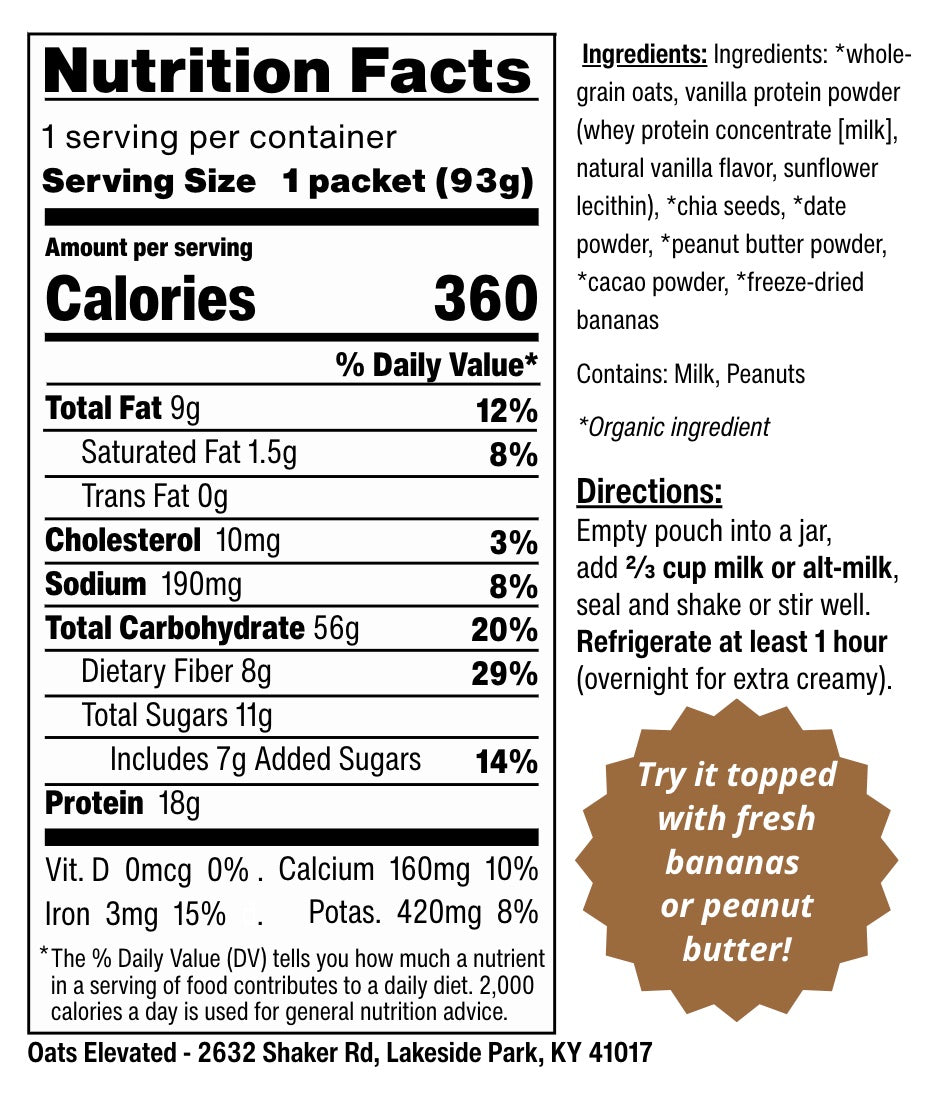 Chocolate Peanut Butter Banana (Overnight Oats)