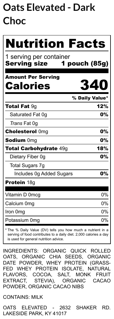 DarkChocolate nutrition facts