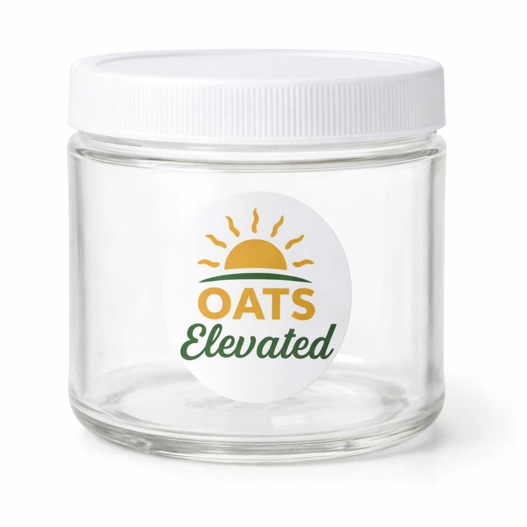 Oats Elevated Reusable 12 oz Glass Jar — product photo