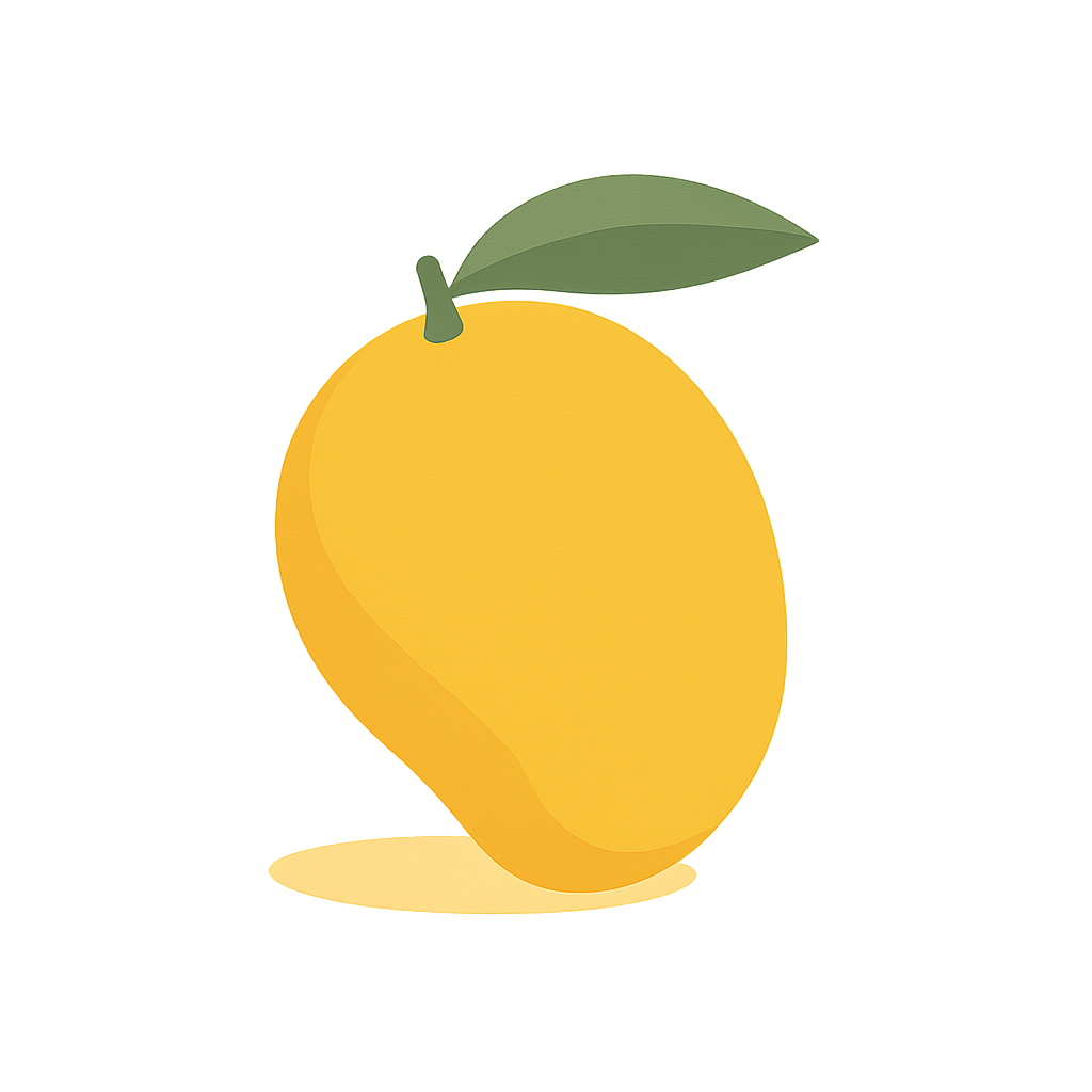 Color-block illustration of a mango.