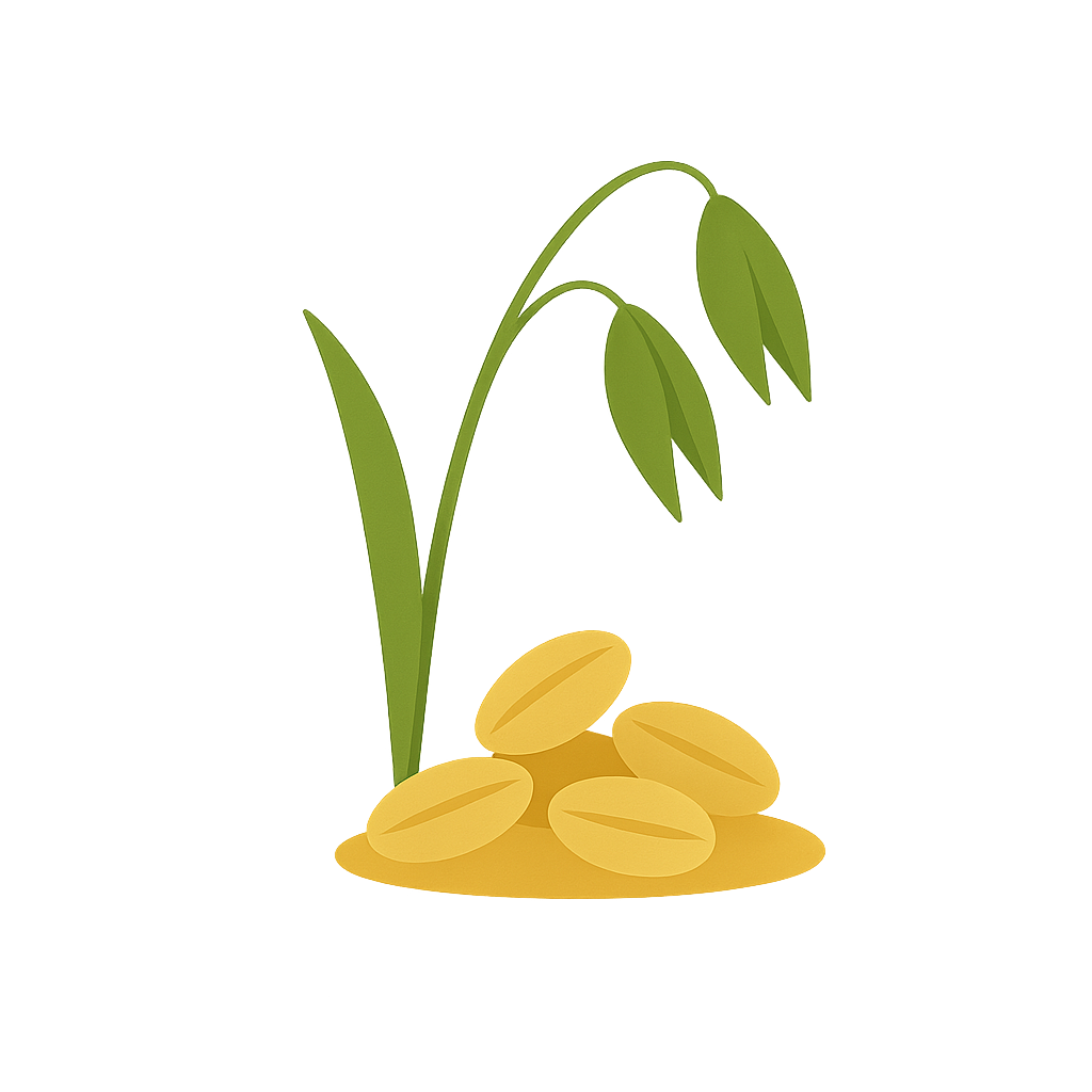 Color-block illustration of oats.