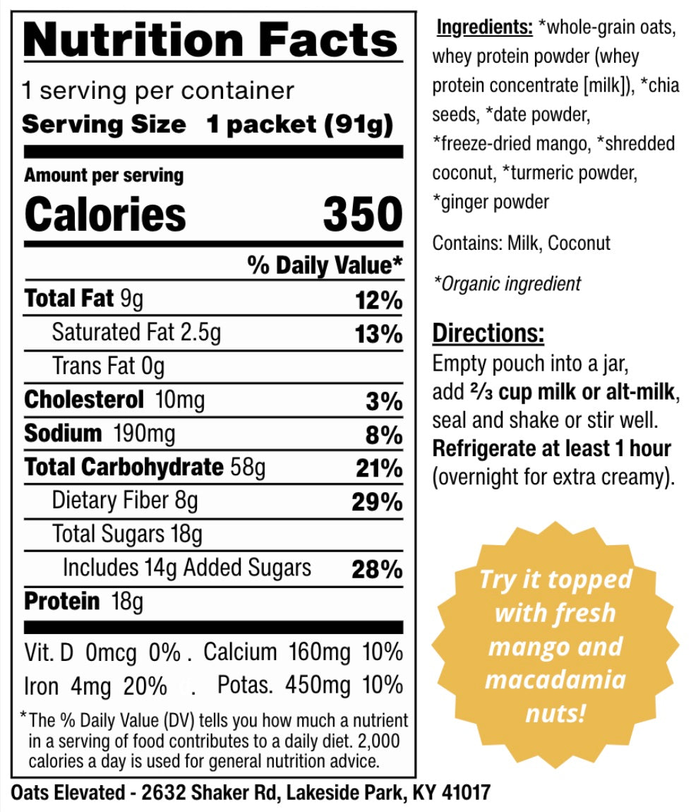 Golden Coconut Mango (Overnight Oats)