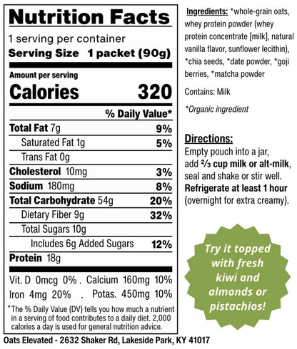 Matcha with Goji Berries (Overnight Oats)