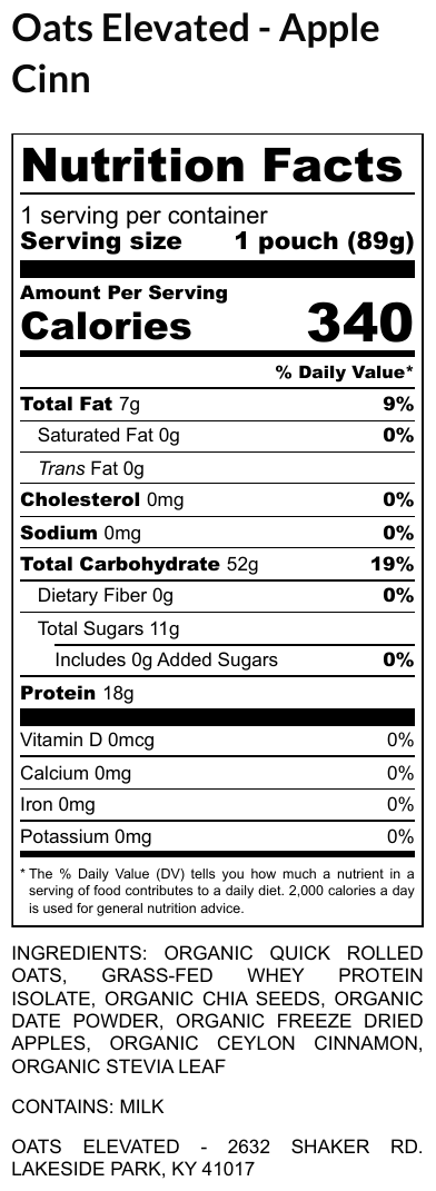 AppleCinnamon nutrition facts
