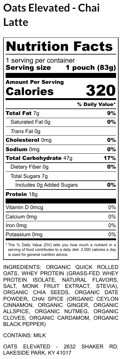 Chai nutrition facts