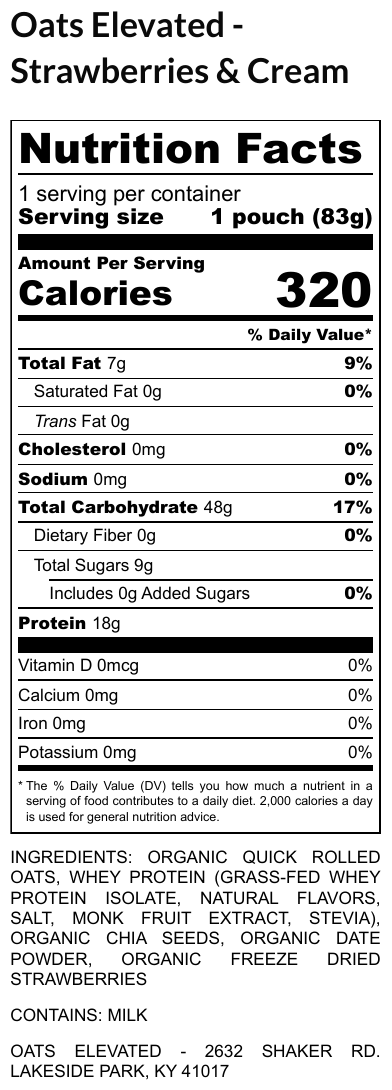 StrawberriesCream nutrition facts