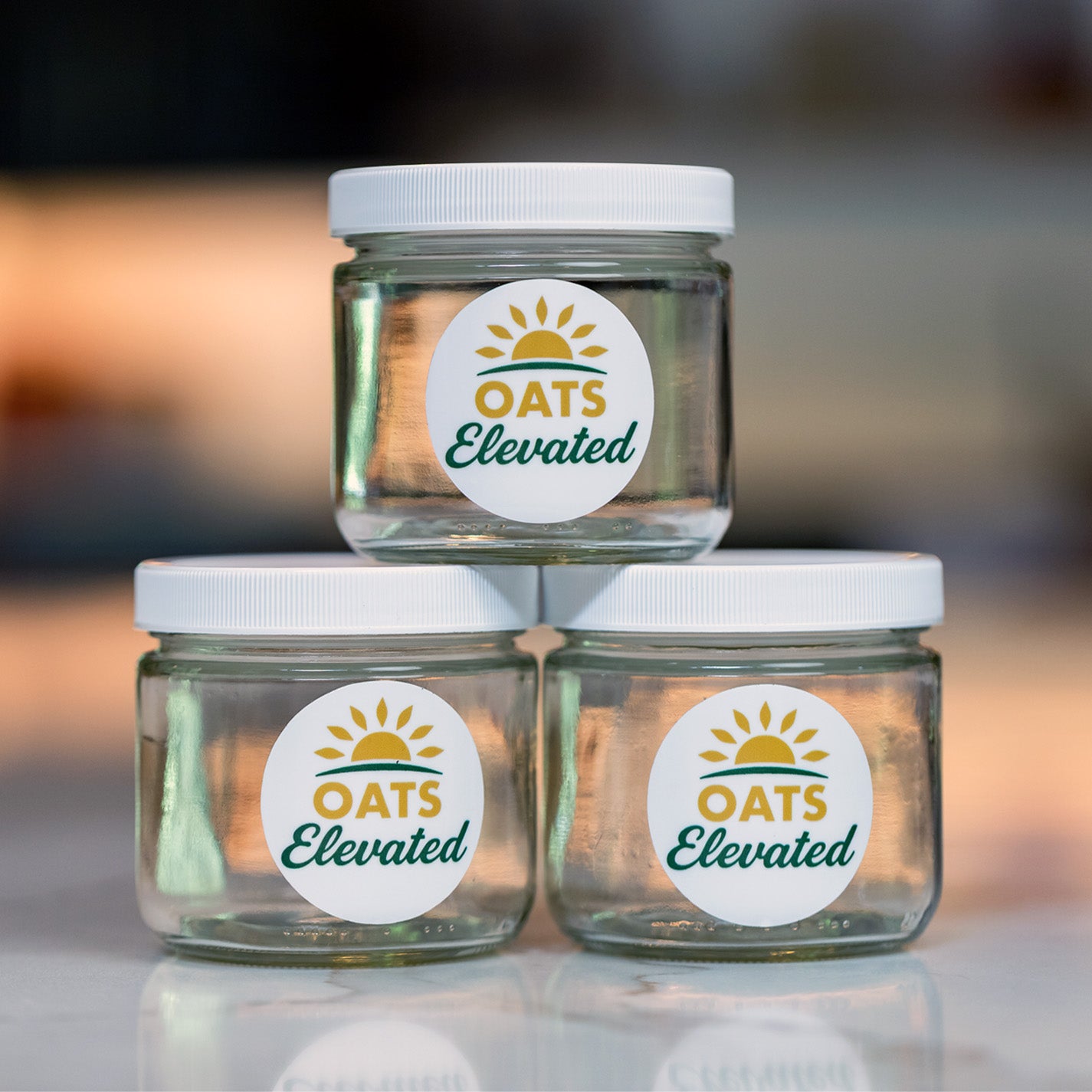 Oats Elevated Reusable 12 oz Glass Jar — product photo