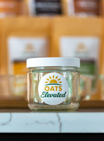 Oats Elevated Reusable 12 oz Glass Jar — product photo